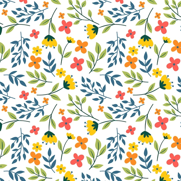 Summer colourful floral pattern template