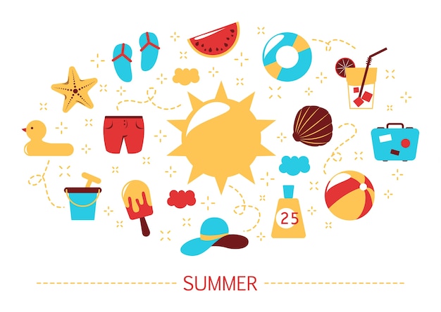 Summer concept. Time for holiday and vacation. Ice cream