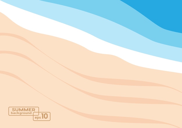 Summer concept vector background Beach and sea view from above