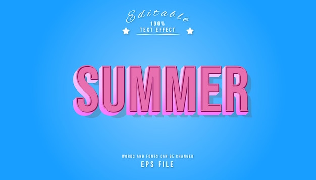 Summer cute text effect editable