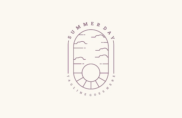 Summer day sun logo icon design template vector illustration