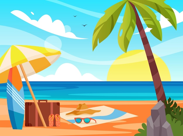 Vector summer day sunrise background