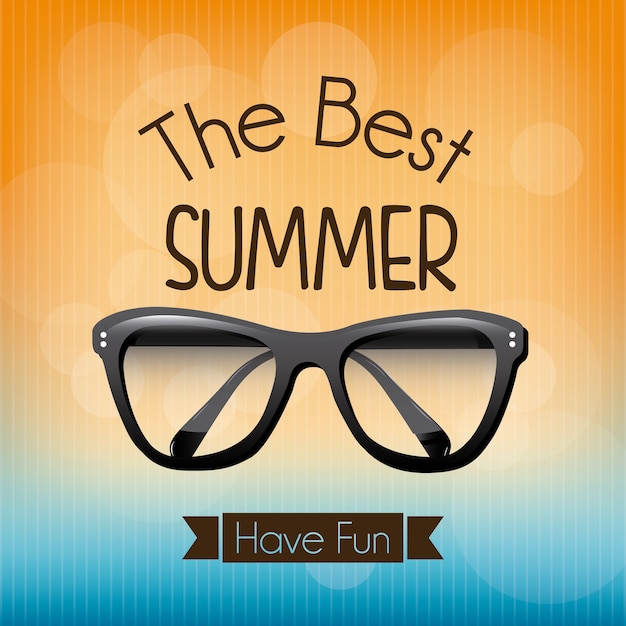summer design over orange and blue background 