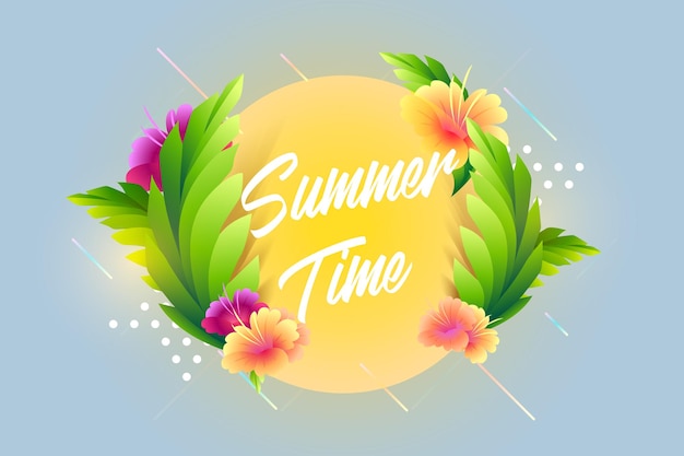 Vector summer design with florals and fauna