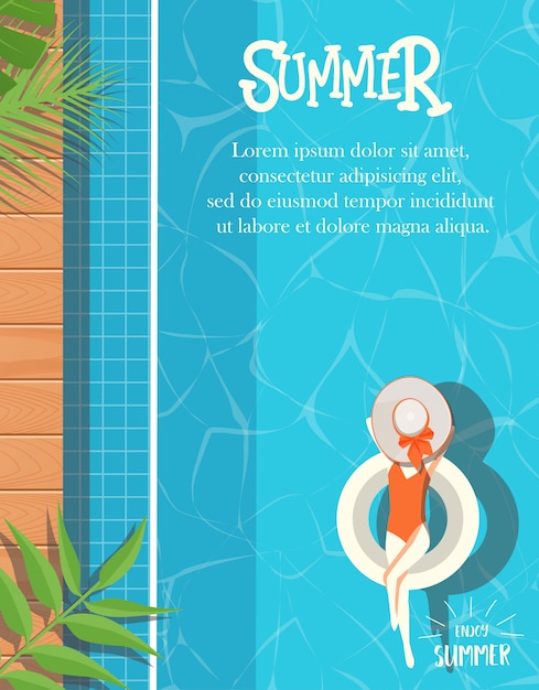 Summer design with swimming pool background