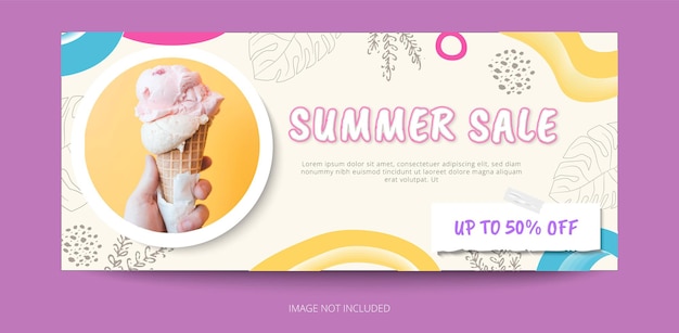 Summer discount web banner template