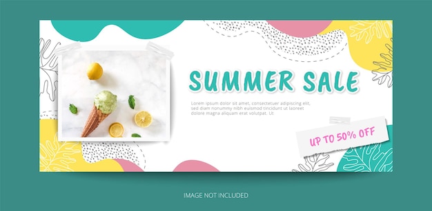 Summer discount web banner template