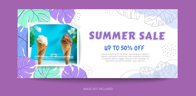 Summer discount web banner template