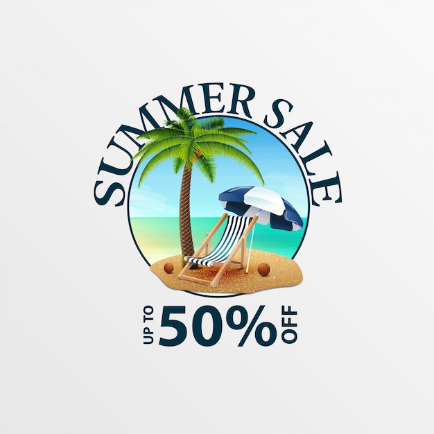Summer discounts, round discount banner