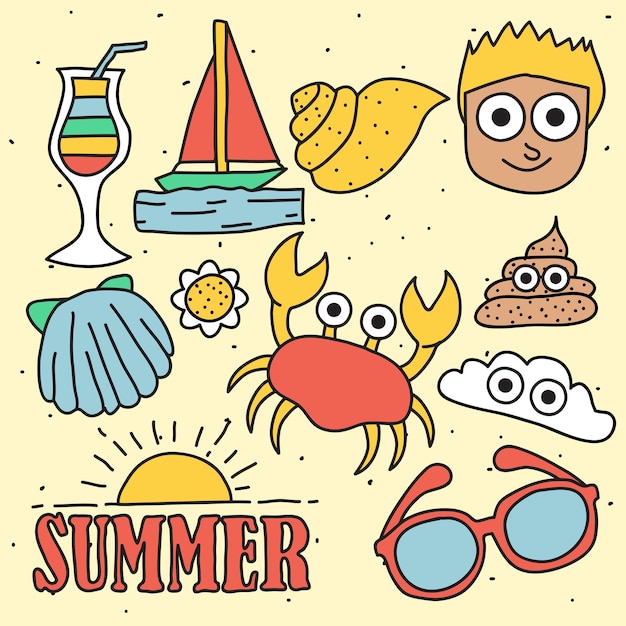 Vector summer doodle collection