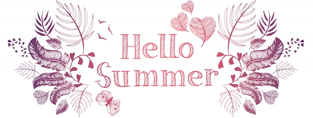 Summer doodles banner