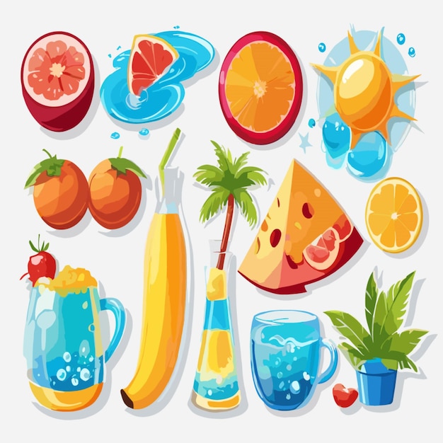 Vector summer drawing clipart vector