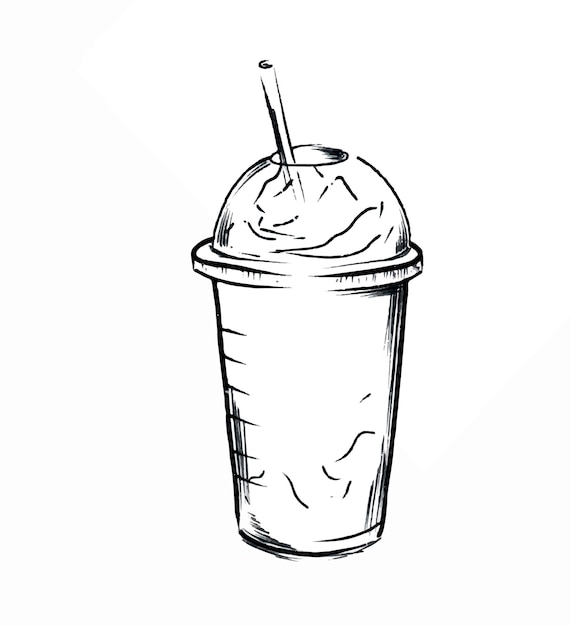 Vector summer drinks cups coffee milk shake frappe