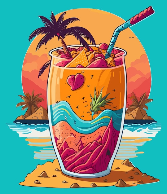 Иллюстрация летних напитков