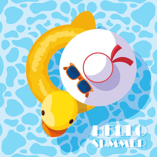 Vector summer duck float