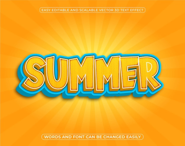 Summer Editable 3d Style Text Effect Design