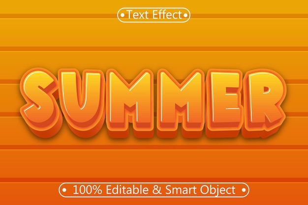 Summer Editable Text Effect 3 dimension Emboss Cartoon style