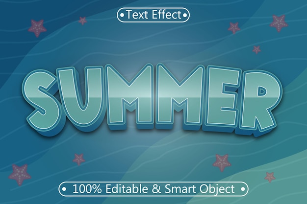 Summer Editable Text Effect 3 dimension Emboss Modern style