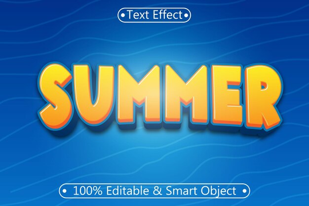 Summer Editable Text Effect 3 dimension Emboss Modern style