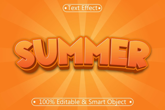 Summer editable text effect 3 dimension emboss simple style