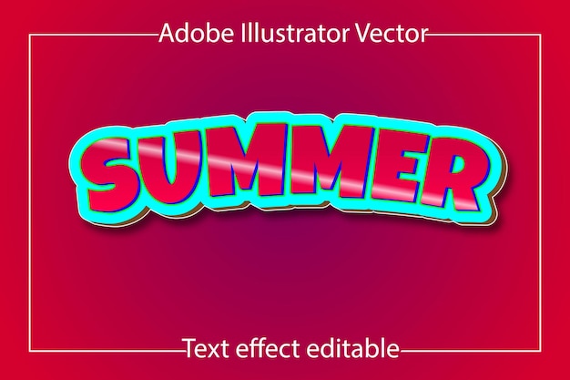 Summer Editable Text effect illustrator