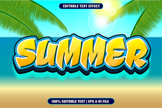 Summer editable text effect modern style