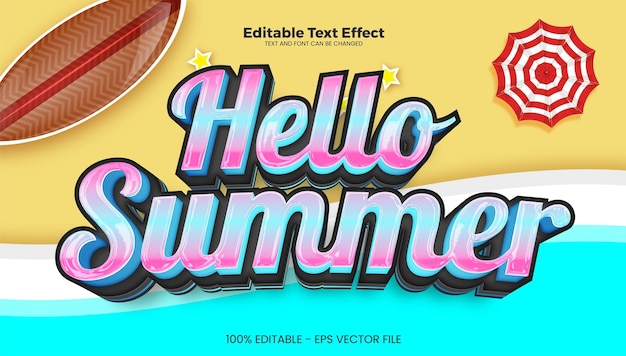 Vector summer editable text effect in modern trend style