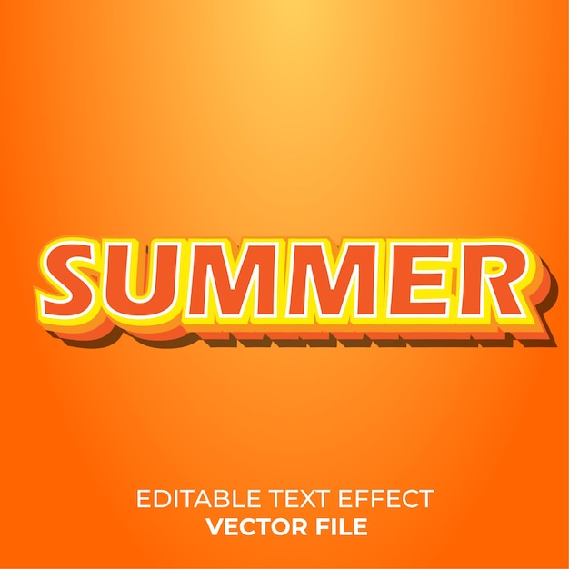 여름 편집 가능한 텍스트 효과 템플릿 Premium Vector