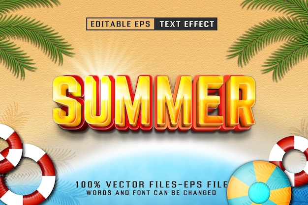 summer editable text effect