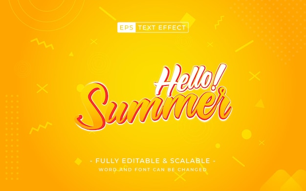 Summer editable text style effect hello summer hype text style theme