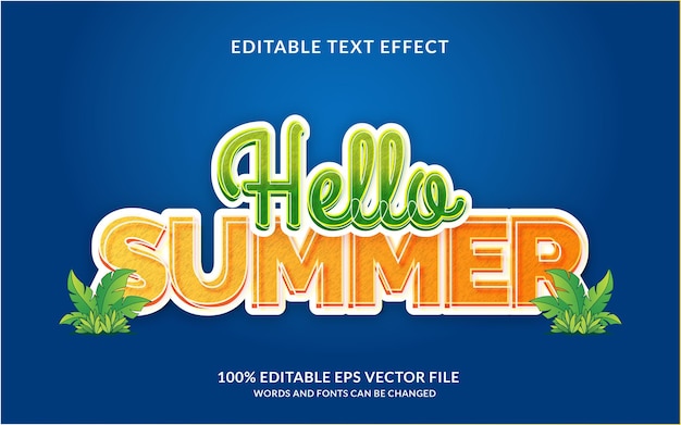 summer editable text style effect