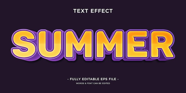 Summer editable vector text effect