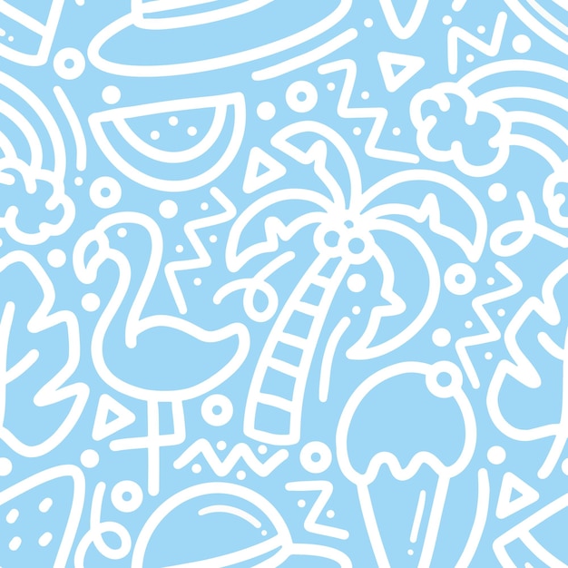 summer elements seamless pattern