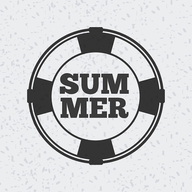 Summer emblem in circular shape