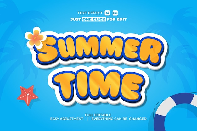 Summer event vector text effect editable