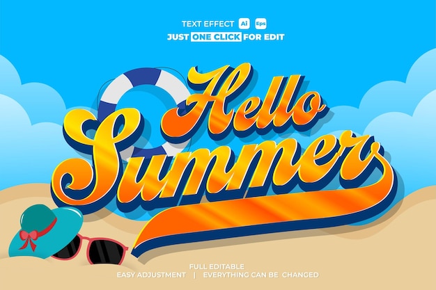 Summer event vector text effect editable