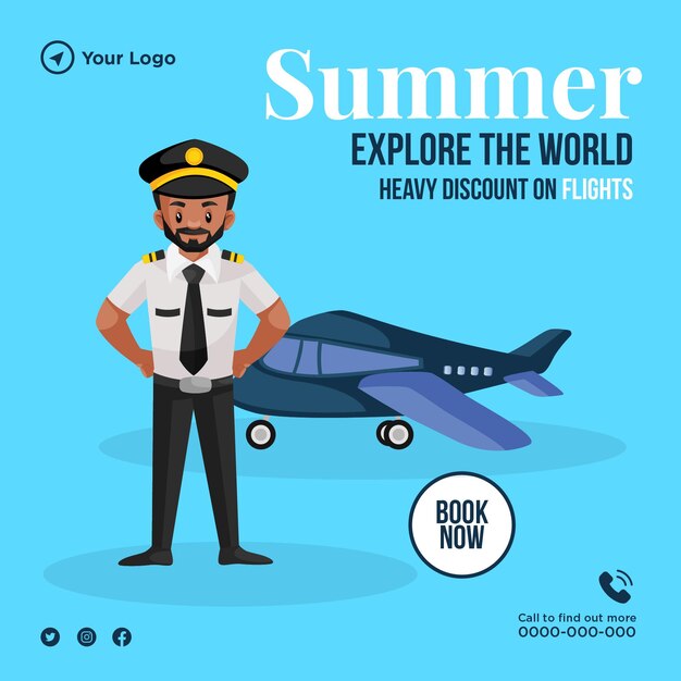 Vector summer explore the world banner design