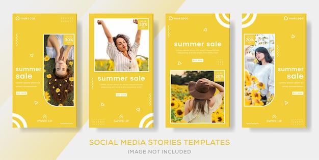 Vector summer fashion sale banner template stories post premium vector