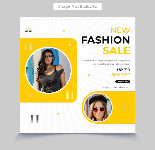 Summer Fashion Sale social media post design instagram facebook template design premium vector