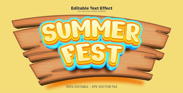 최신 트렌드 스타일의 Summer Fest 편집 가능한 텍스트 효과