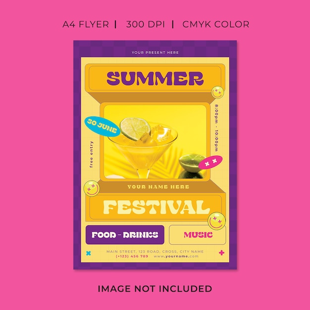 Vector summer festival flyer