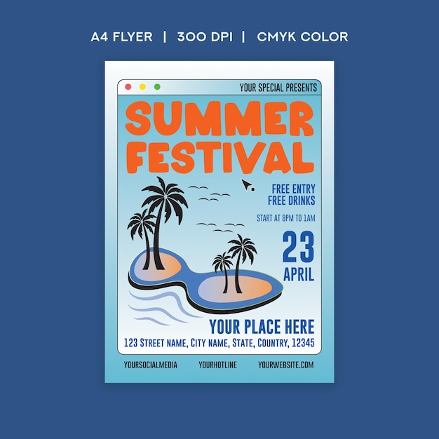 Vector summer festival flyer