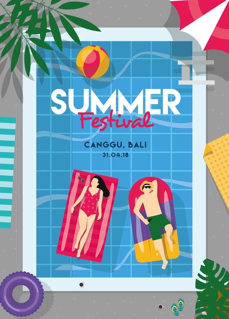 Vettore summer festival poster 2