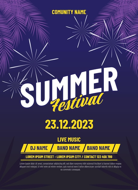 Summer festival template flyer