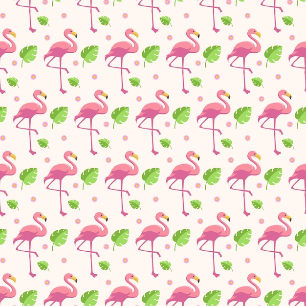 Summer flamingo seamless pattern