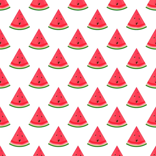 Summer flat seamless pattern with watermelon