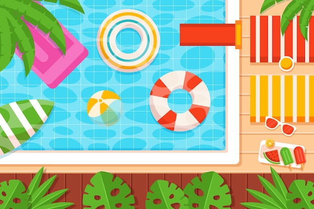 Vector summer flat tropical background