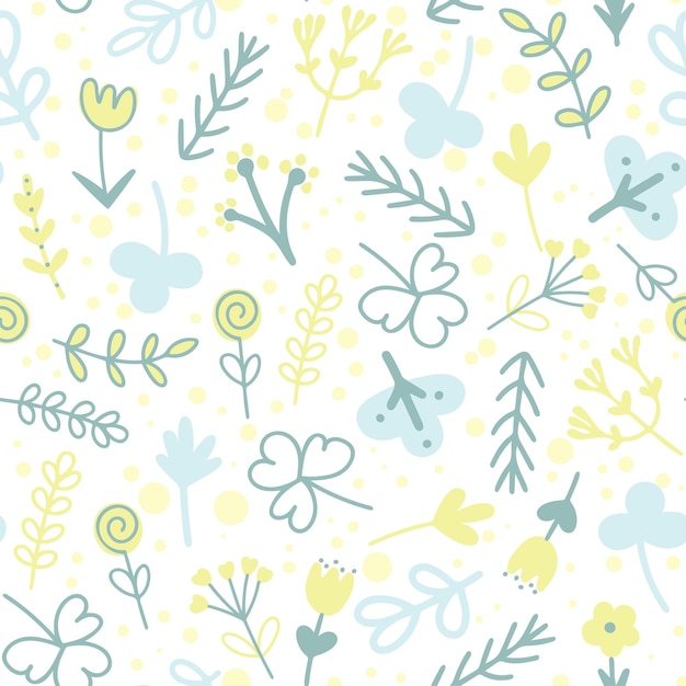 Summer floral seamless pattern