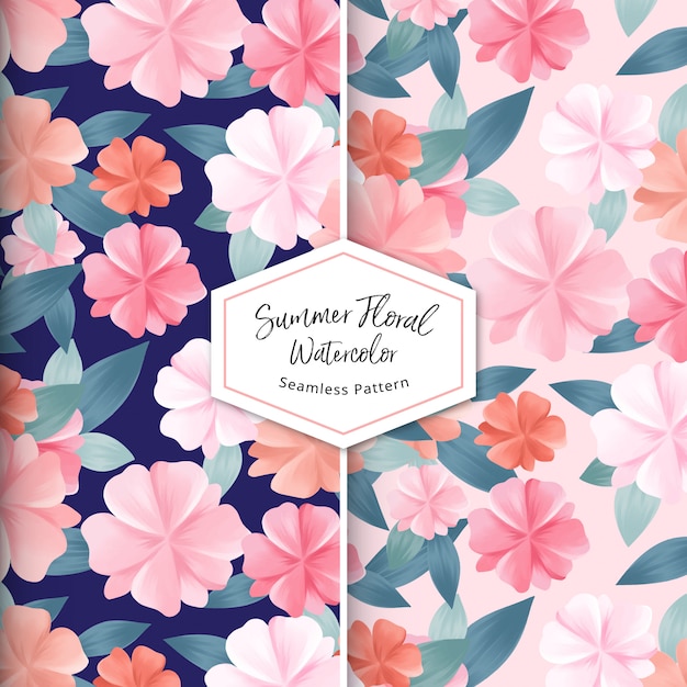 Summer Floral Watercolor Seamless Pattern