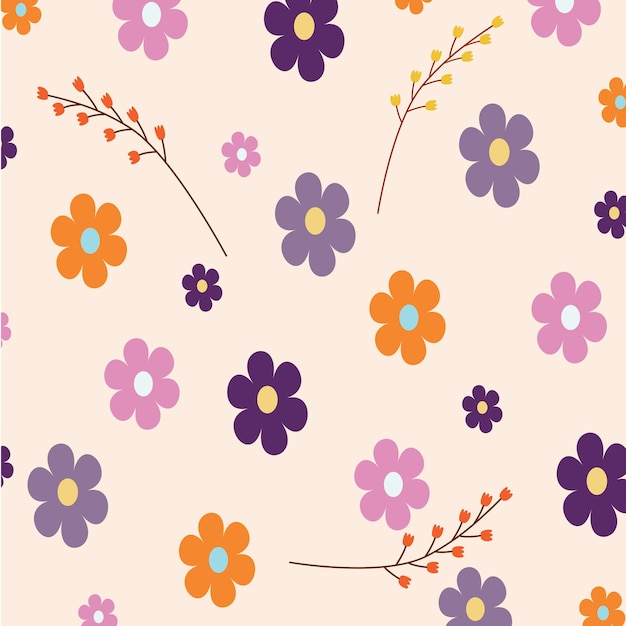 Vector summer flowers pattern in illustration design